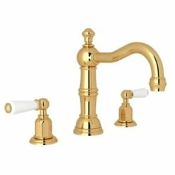 Wholesale 👍 ROHL® Georgian Era™ Two Handle Widespread Bathroom Sink Faucet in English Gold Lever Handle 🎉