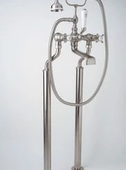 Brand new 💯 Perrin & Rowe Two Cross Handle Floor Mount Filler in Polished Nickel Trim Only ✨