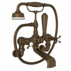 Outlet ✔️ Perrin & Rowe Georgian Era™ Three Handle Wall Mount Filler in English Bronze 🎉