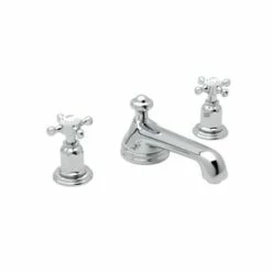 New 😀 Perrin & Rowe Edwardian™ Two Handle Widespread Bathroom Sink Faucet in Polished Chrome 🧨