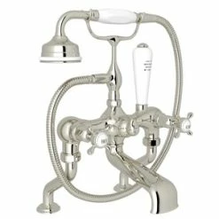 Cheap 🔥 Perrin & Rowe 19 gpm Tub Filler with Double Cross Handle in Polished Nickel 😀