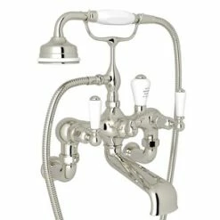 Flash Sale 💯 Perrin & Rowe 19 gpm Wall Mount Tub Filler with Triple Lever Handle in Polished Nickel 🧨