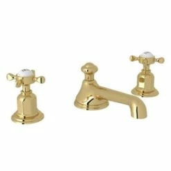 Hot Sale 👍 Perrin & Rowe Two Handle Bathroom Sink Faucet in Unlacquered Brass 🌟