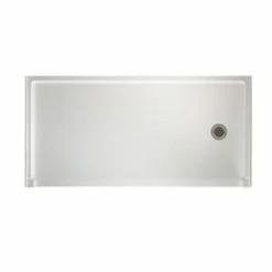 Flash Sale ⌛ Swan Corporation 60 x 30 in. Composite Rectangle Shower Base with Right Drain in White 🔥