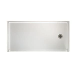 Flash Sale ⌛ Swan Corporation 60 x 30 in. Composite Rectangle Shower Base with Right Drain in White 🔥